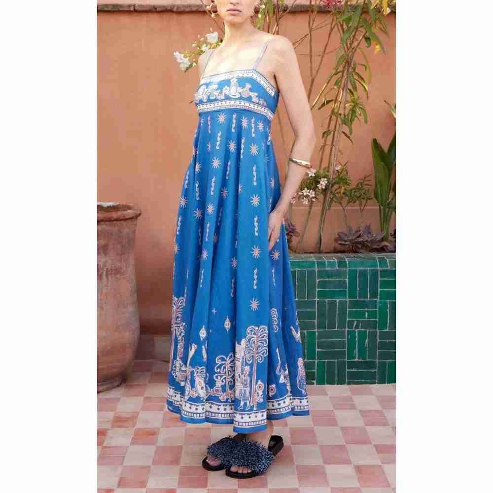 Alemais Acacia printed linen midi dress - Picture 5 of 7